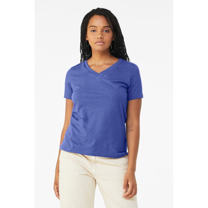 Women's Relaxed Heather CVC V Neck Tee Thumbnail