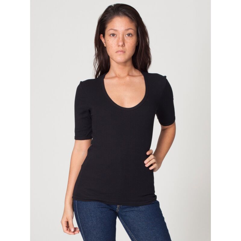 4362 Baby Rib S/S U-Neck T-Shirt Thumbnail