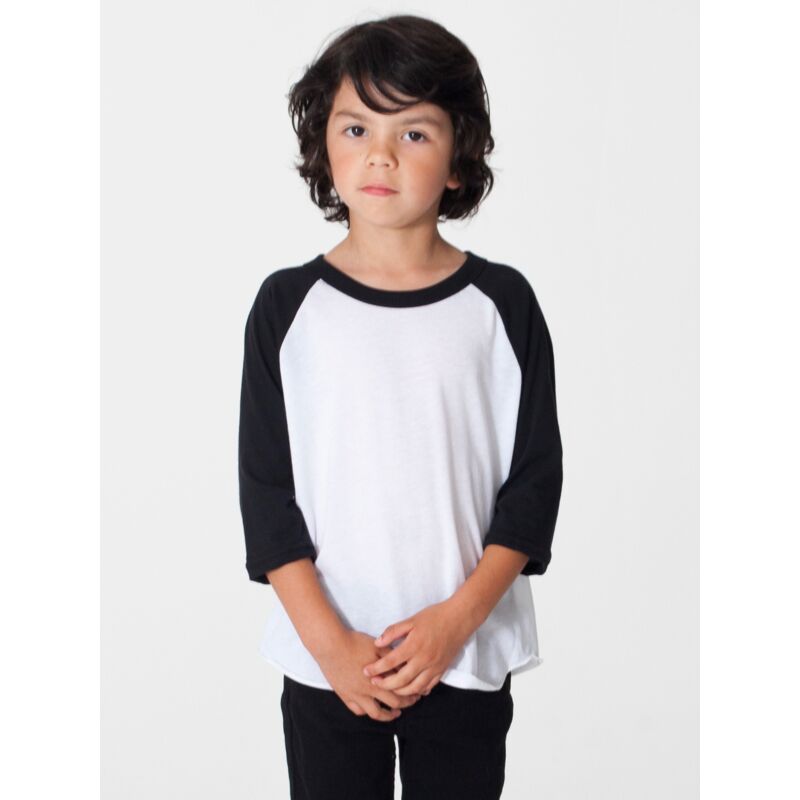BB153 Toddler Poly-Cotton 3/4 Sleeve Raglan Thumbnail